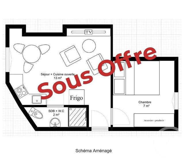 Appartement F2 à vendre - 2 pièces - 21.0 m2 - PARIS - 75013 - ILE-DE-FRANCE - Century 21 Lutèce Immobilier