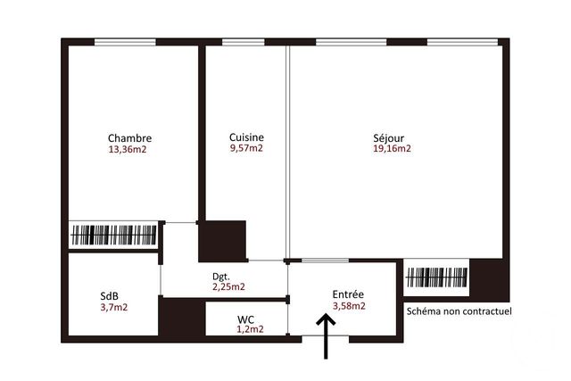 Appartement F2 à vendre - 2 pièces - 53.0 m2 - PARIS - 75013 - ILE-DE-FRANCE - Century 21 Lutèce Immobilier