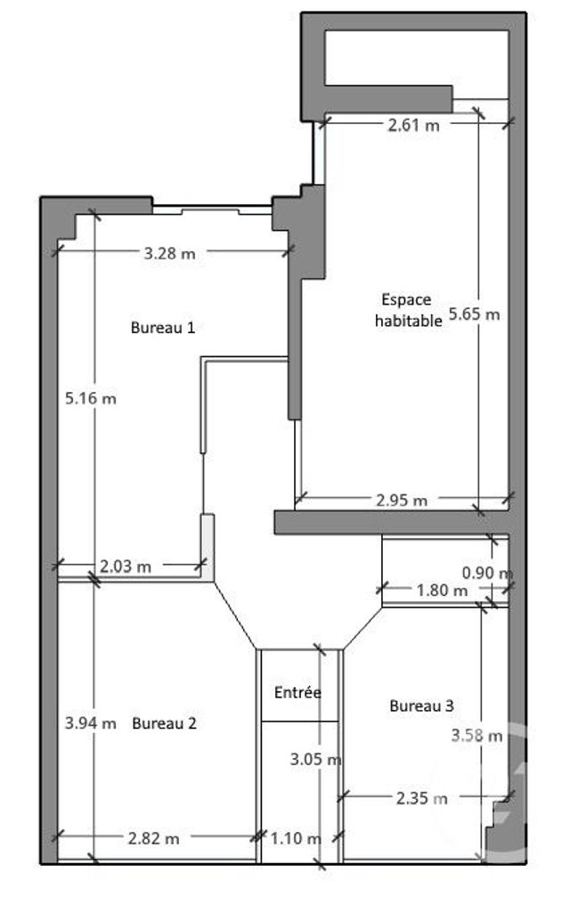 Appartement F4 à vendre - 4 pièces - 57.66 m2 - PARIS - 75013 - ILE-DE-FRANCE - Century 21 Lutèce Immobilier