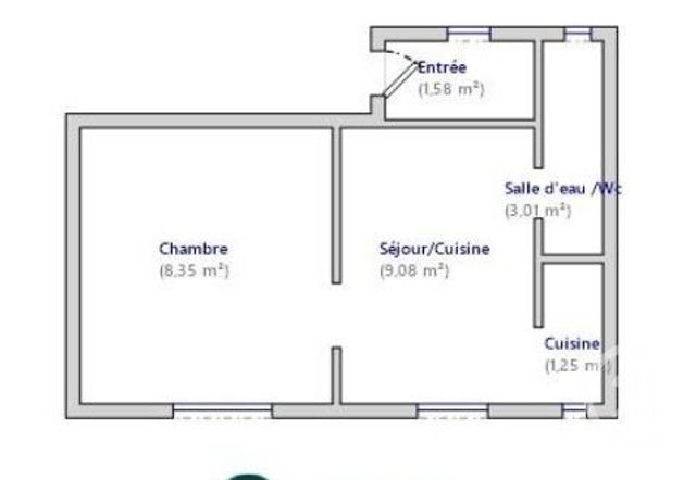 Appartement F2 à vendre - 2 pièces - 24.08 m2 - PARIS - 75013 - ILE-DE-FRANCE - Century 21 Lutèce Immobilier