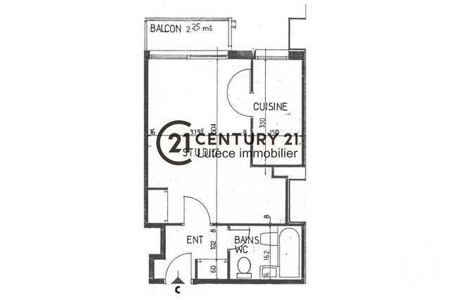 Appartement F1 à vendre - 1 pièce - 29.0 m2 - PARIS - 75014 - ILE-DE-FRANCE - Century 21 Lutèce Immobilier
