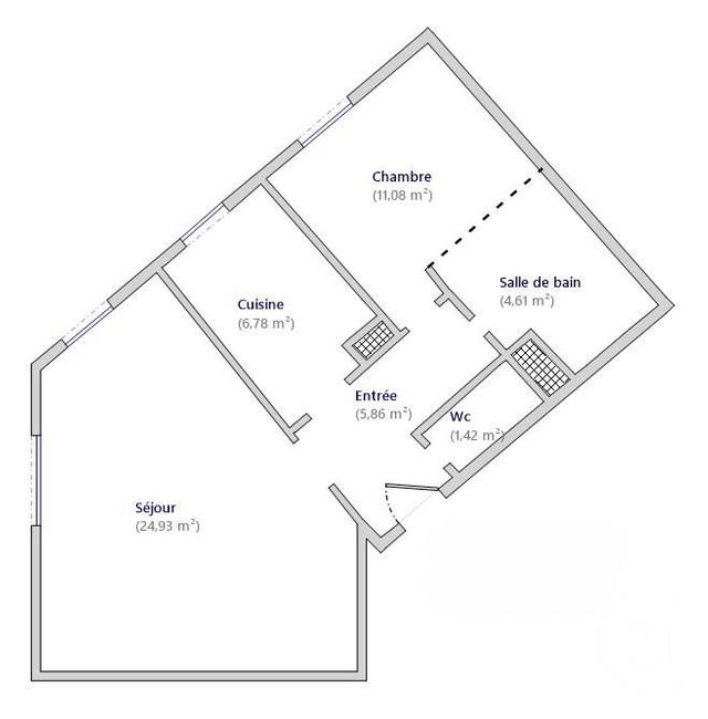 Appartement F2 à vendre - 2 pièces - 55.0 m2 - PARIS - 75013 - ILE-DE-FRANCE - Century 21 Lutèce Immobilier