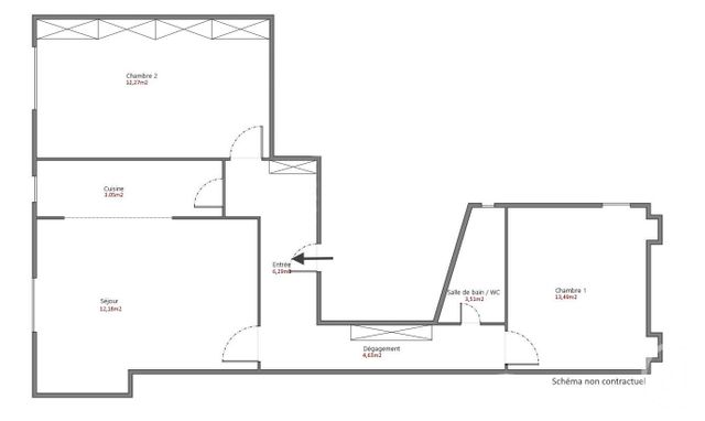 Appartement F3 à vendre - 3 pièces - 56.0 m2 - PARIS - 75014 - ILE-DE-FRANCE - Century 21 Lutèce Immobilier