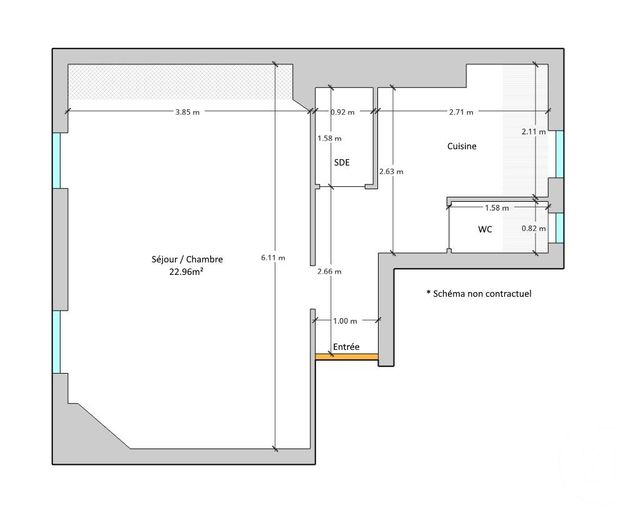 Appartement F2 à vendre - 2 pièces - 34.38 m2 - PARIS - 75013 - ILE-DE-FRANCE - Century 21 Lutèce Immobilier