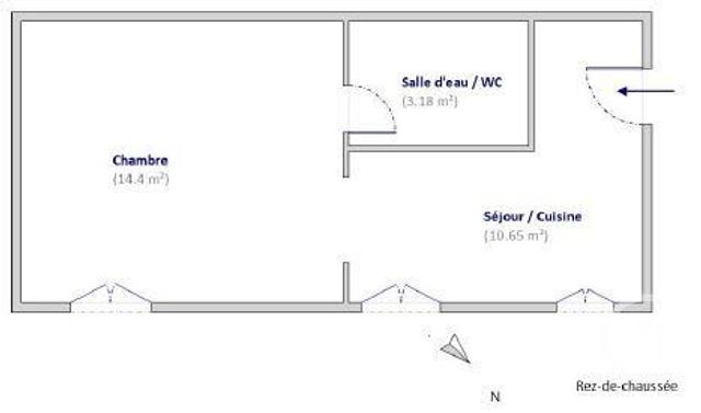 Appartement F1 à vendre - 1 pièce - 28.23 m2 - PARIS - 75013 - ILE-DE-FRANCE - Century 21 Lutèce Immobilier