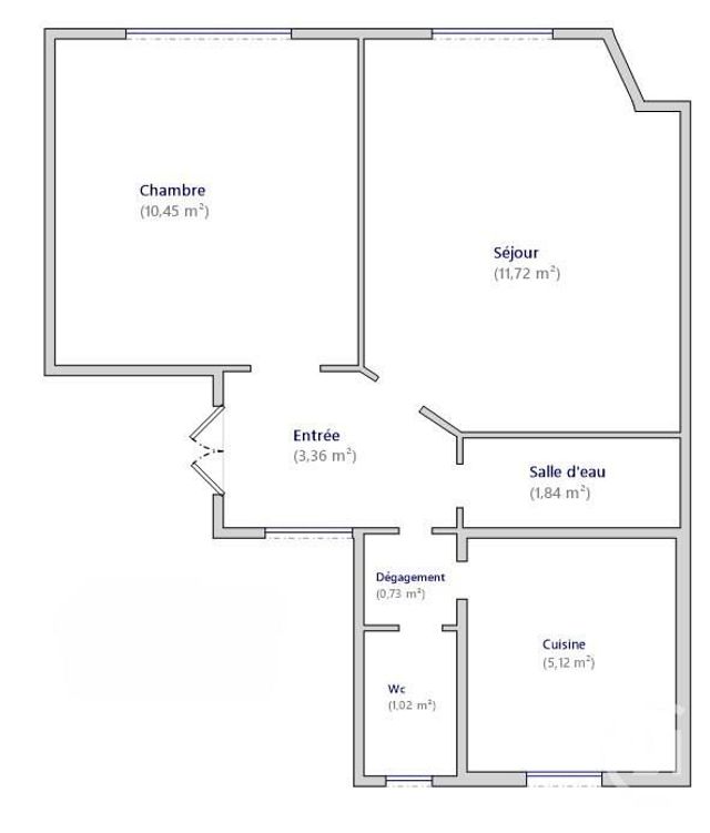 Appartement F2 à vendre - 2 pièces - 34.24 m2 - PARIS - 75013 - ILE-DE-FRANCE - Century 21 Lutèce Immobilier