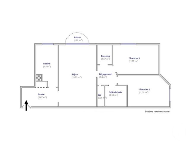 Appartement F3 à vendre - 3 pièces - 66.0 m2 - PARIS - 75013 - ILE-DE-FRANCE - Century 21 Lutèce Immobilier