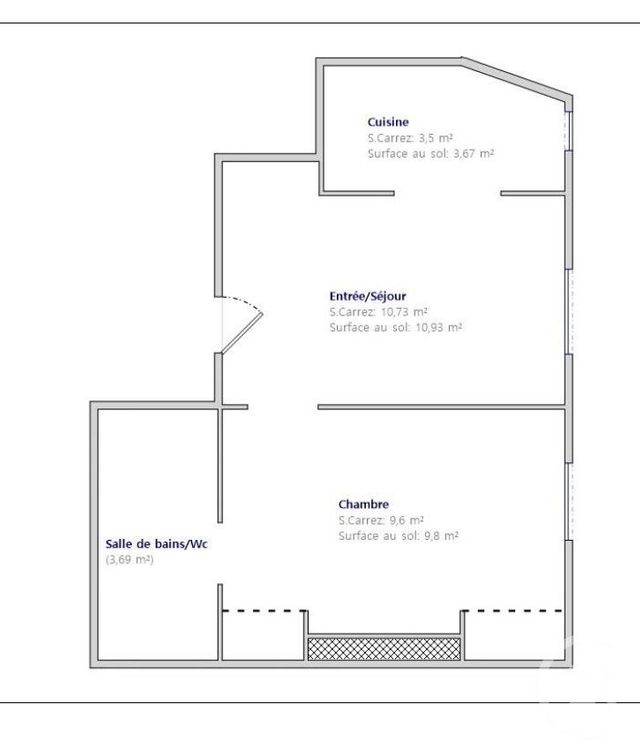 Appartement F2 à vendre - 2 pièces - 27.5 m2 - PARIS - 75013 - ILE-DE-FRANCE - Century 21 Lutèce Immobilier