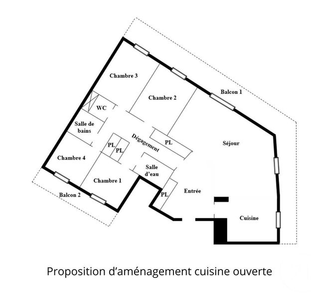 Appartement F5 à vendre - 5 pièces - 107.0 m2 - PARIS - 75013 - ILE-DE-FRANCE - Century 21 Lutèce Immobilier