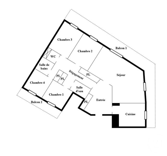 Appartement F5 à vendre - 5 pièces - 107.0 m2 - PARIS - 75013 - ILE-DE-FRANCE - Century 21 Lutèce Immobilier