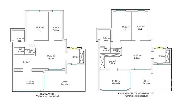 Appartement F3 à vendre - 3 pièces - 65.45 m2 - PARIS - 75013 - ILE-DE-FRANCE - Century 21 Lutèce Immobilier