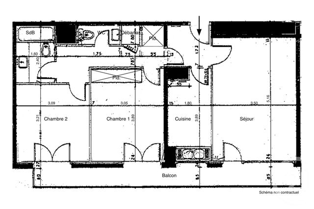 Appartement F3 à vendre - 3 pièces - 60.17 m2 - PARIS - 75013 - ILE-DE-FRANCE - Century 21 Lutèce Immobilier