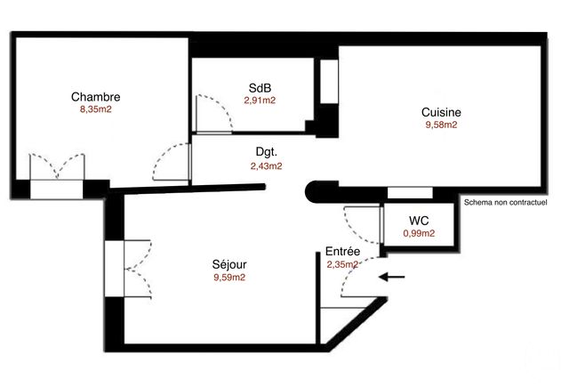 Appartement F2 à vendre - 2 pièces - 36.2 m2 - PARIS - 75012 - ILE-DE-FRANCE - Century 21 Lutèce Immobilier